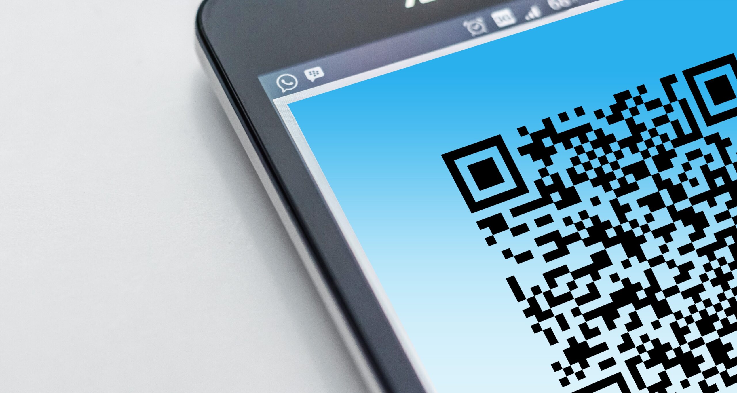 Image of QR code on phone